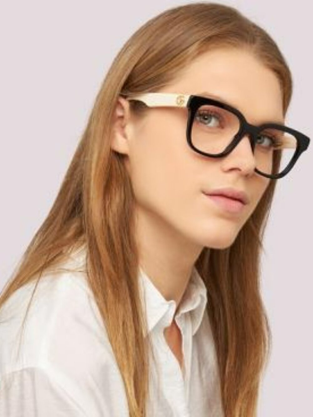 GUCCI GG0958O 005 BLACK WHITE SQUARE EYEGLASSES